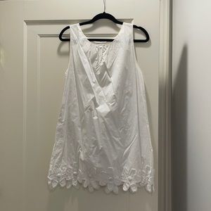 Kate spade white floral trim mini dress